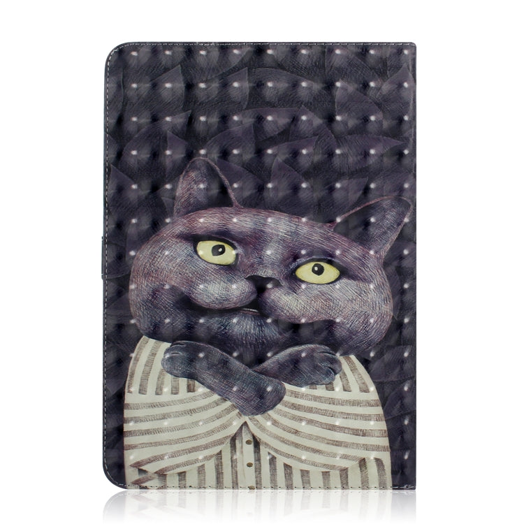 3D Colored Drawing Universal Horizontal Flip Leather Case, with Holder & Card Slot & Wallet for 7 inch Tablet PC(Embrace Cat) - 7 inch by buy2fix | Online Shopping UK | buy2fix