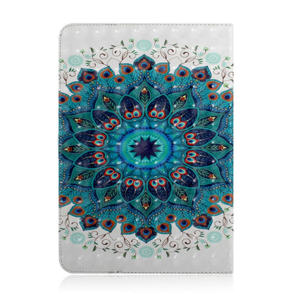 3D Colored Drawing Universal Horizontal Flip Leather Case, with Holder & Card Slot & Wallet for 7 inch Tablet PC(Peacock Wreath) - 7 inch by buy2fix | Online Shopping UK | buy2fix