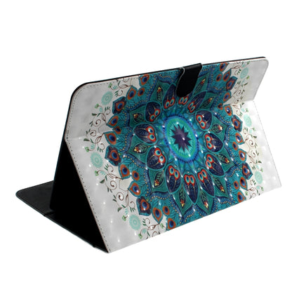 3D Colored Drawing Universal Horizontal Flip Leather Case, with Holder & Card Slot & Wallet for 7 inch Tablet PC(Peacock Wreath) - 7 inch by buy2fix | Online Shopping UK | buy2fix