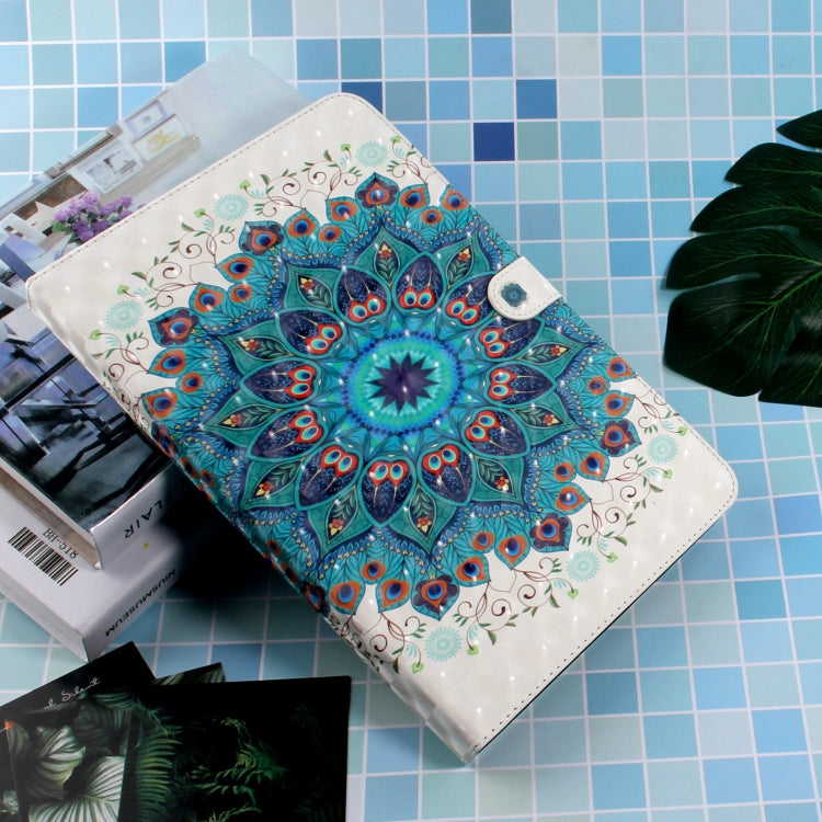 3D Colored Drawing Universal Horizontal Flip Leather Case, with Holder & Card Slot & Wallet for 7 inch Tablet PC(Peacock Wreath) - 7 inch by buy2fix | Online Shopping UK | buy2fix