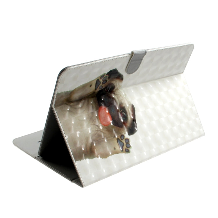 3D Colored Drawing Universal Horizontal Flip Leather Case, with Holder & Card Slot & Wallet for 7 inch Tablet PC(Pug) - 7 inch by buy2fix | Online Shopping UK | buy2fix