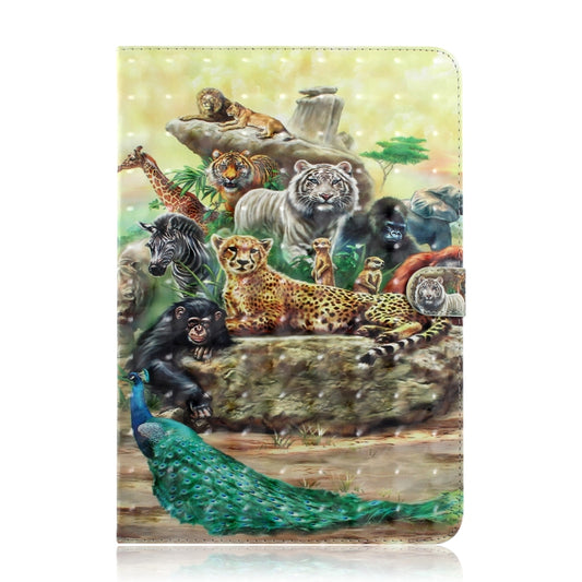 3D Colored Drawing Universal Horizontal Flip Leather Case, with Holder & Card Slot & Wallet for 8 inch Tablet PC(Zoo) - 8 inch by buy2fix | Online Shopping UK | buy2fix