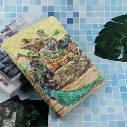 3D Colored Drawing Universal Horizontal Flip Leather Case, with Holder & Card Slot & Wallet for 8 inch Tablet PC(Zoo) - 8 inch by buy2fix | Online Shopping UK | buy2fix