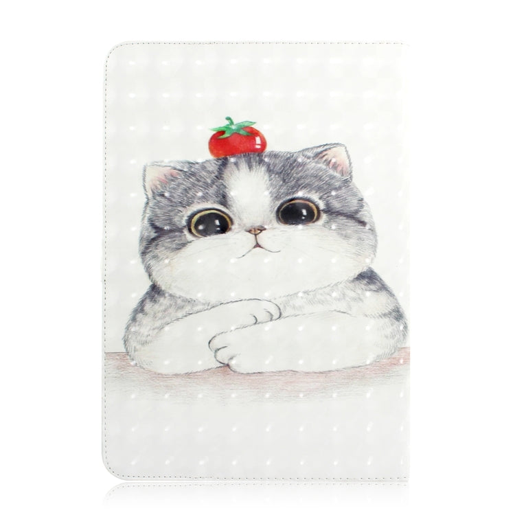3D Colored Drawing Universal Horizontal Flip Leather Case, with Holder & Card Slot & Wallet for 8 inch Tablet PC(Cute Cat) - 8 inch by buy2fix | Online Shopping UK | buy2fix
