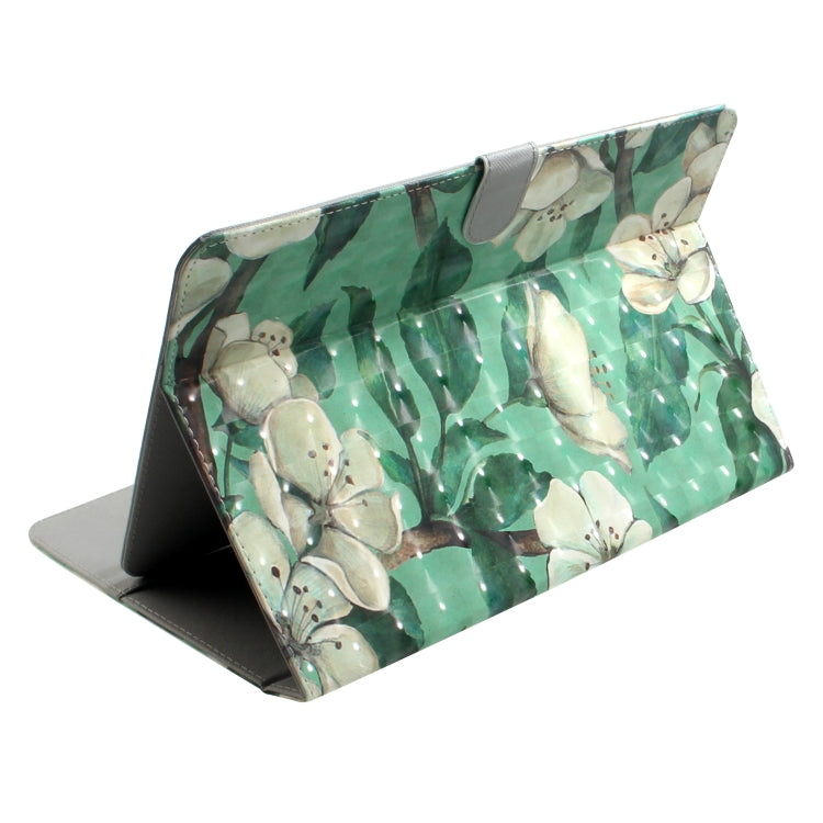 3D Colored Drawing Universal Horizontal Flip Leather Case, with Holder & Card Slot & Wallet for 8 inch Tablet PC(Watercolor Flower) - 8 inch by buy2fix | Online Shopping UK | buy2fix