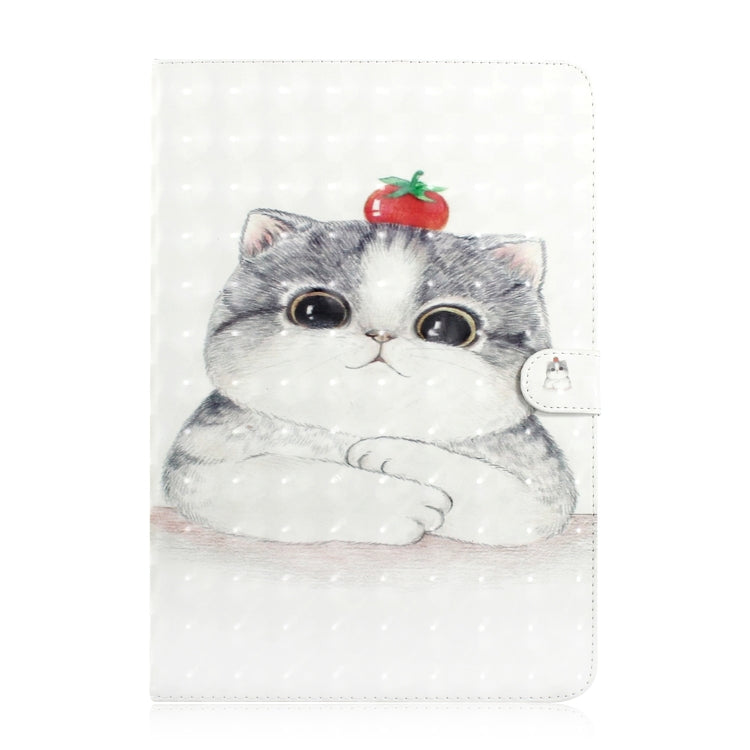 3D Colored Drawing Universal Horizontal Flip Leather Case, with Holder & Card Slot & Wallet for 10 inch Tablet PC(Cute Cat) - 10 - 11 inch by buy2fix | Online Shopping UK | buy2fix