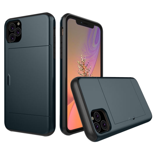For iPhone 11 Pro Max Shockproof Rugged Armor Protective Case with Card Slot (Navy Blue) by buy2fix