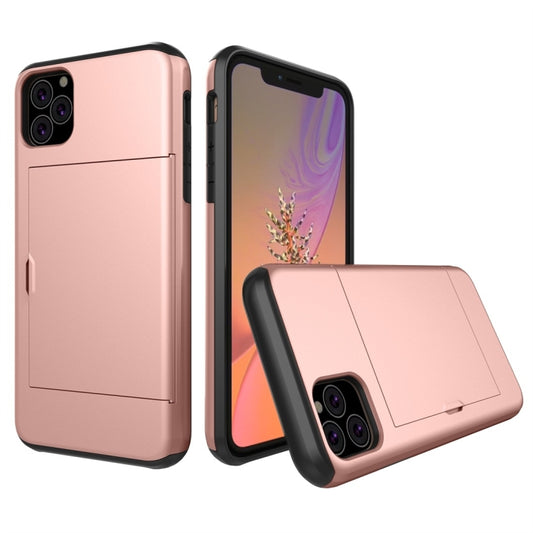 For iPhone 11 Pro Max Shockproof Rugged Armor Protective Case with Card Slot (Rose Gold) by buy2fix