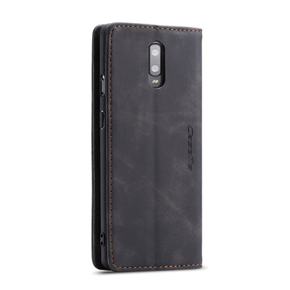 CaseMe-013 Multi-functional Retro Frosted Horizontal Flip Leather Case with Card Slot & Holder & Wallet For OnePlus 7(Black) - OnePlus Cases by CaseMe | Online Shopping UK | buy2fix