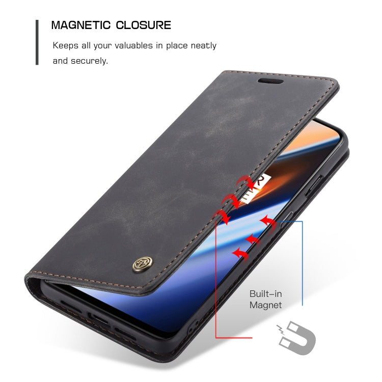 CaseMe-013 Multi-functional Retro Frosted Horizontal Flip Leather Case with Card Slot & Holder & Wallet For OnePlus 7(Black) - OnePlus Cases by CaseMe | Online Shopping UK | buy2fix