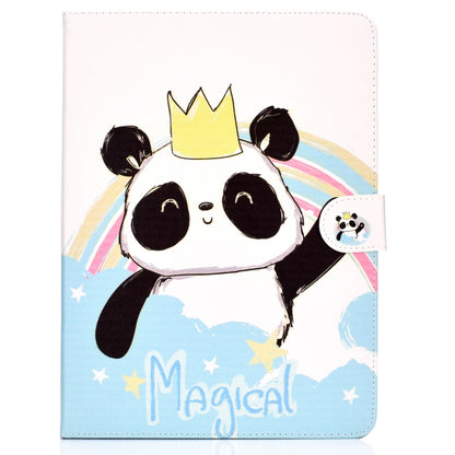 Colored Pattern Drawing Horizontal Flip PU Leather Case with Three-folding Holder & Sleep / Wake-up Function for iPad 5 / 6 / 8(Crown of panda) - iPad 9.7 (2018) & (2017) Cases by buy2fix | Online Shopping UK | buy2fix