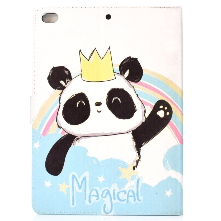 Colored Pattern Drawing Horizontal Flip PU Leather Case with Three-folding Holder & Sleep / Wake-up Function for iPad 5 / 6 / 8(Crown of panda) - iPad 9.7 (2018) & (2017) Cases by buy2fix | Online Shopping UK | buy2fix