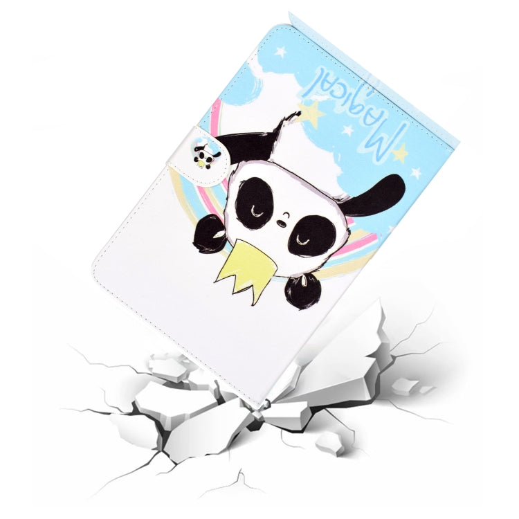Colored Pattern Drawing Horizontal Flip PU Leather Case with Three-folding Holder & Sleep / Wake-up Function for iPad 5 / 6 / 8(Crown of panda) - iPad 9.7 (2018) & (2017) Cases by buy2fix | Online Shopping UK | buy2fix