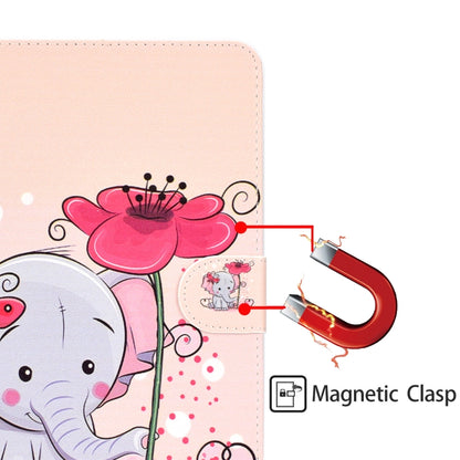 Colored Pattern Drawing Horizontal Flip PU Leather Case with Three-folding Holder & Sleep / Wake-up Function for iPad 5 / 6 / 8(Elephant flower) - iPad 9.7 (2018) & (2017) Cases by buy2fix | Online Shopping UK | buy2fix