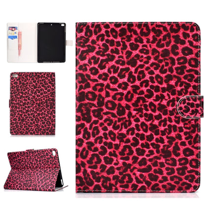 Colored Pattern Drawing Horizontal Flip PU Leather Case with Three-folding Holder & Sleep / Wake-up Function for iPad 5 / 6 / 8(Red leopard grain) - iPad 9.7 (2018) & (2017) Cases by buy2fix | Online Shopping UK | buy2fix
