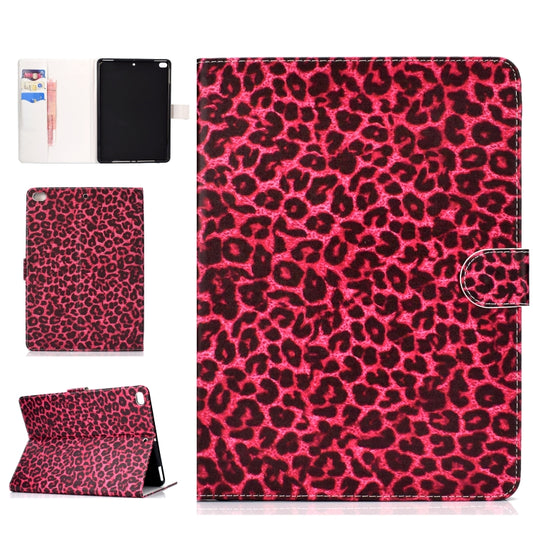 Colored Pattern Drawing Horizontal Flip PU Leather Case with Three-folding Holder & Sleep / Wake-up Function for iPad 5 / 6 / 8(Red leopard grain) - iPad 9.7 (2018) & (2017) Cases by buy2fix | Online Shopping UK | buy2fix