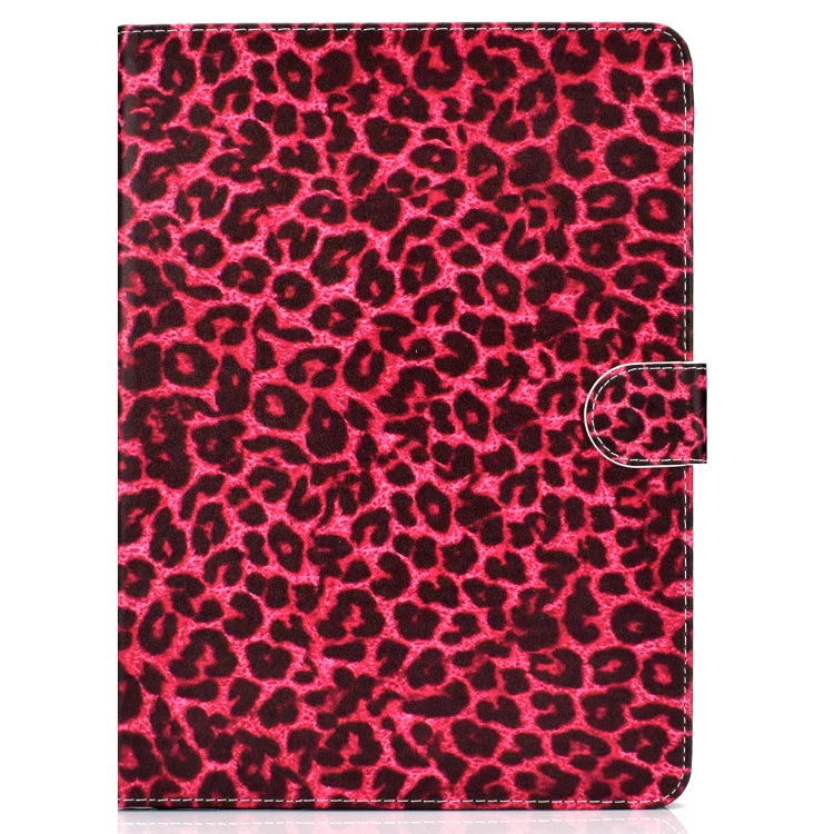 Colored Pattern Drawing Horizontal Flip PU Leather Case with Three-folding Holder & Sleep / Wake-up Function for iPad 5 / 6 / 8(Red leopard grain) - iPad 9.7 (2018) & (2017) Cases by buy2fix | Online Shopping UK | buy2fix