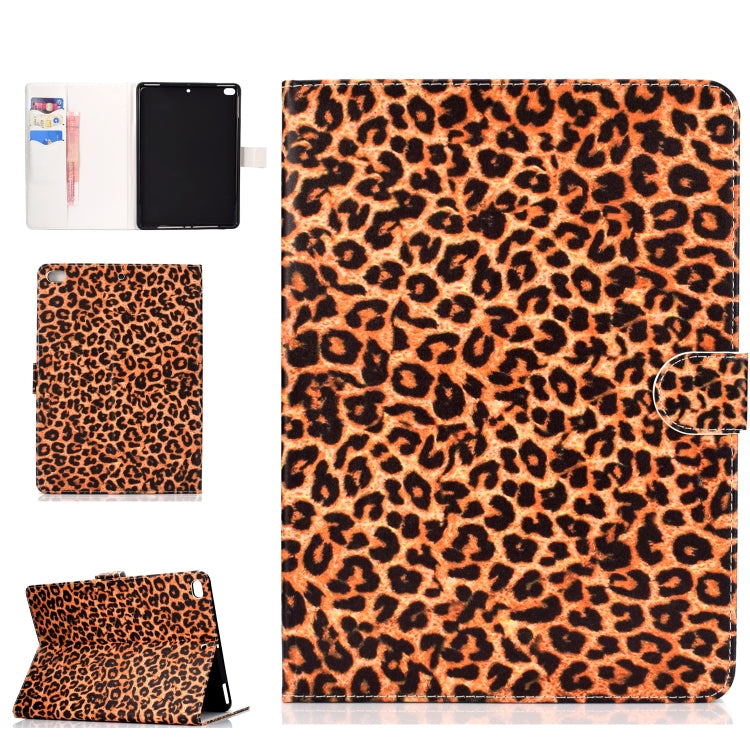 Colored Pattern Drawing Horizontal Flip PU Leather Case with Three-folding Holder & Sleep / Wake-up Function for iPad 5 / 6 / 8(Yellow leopard grain) - iPad 9.7 (2018) & (2017) Cases by buy2fix | Online Shopping UK | buy2fix