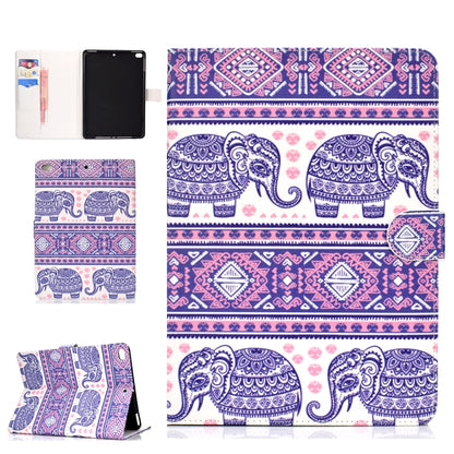 Colored Pattern Drawing Horizontal Flip PU Leather Case with Three-folding Holder & Sleep / Wake-up Function for iPad 5 / 6 / 8(Totem elephant) - iPad 9.7 (2018) & (2017) Cases by buy2fix | Online Shopping UK | buy2fix