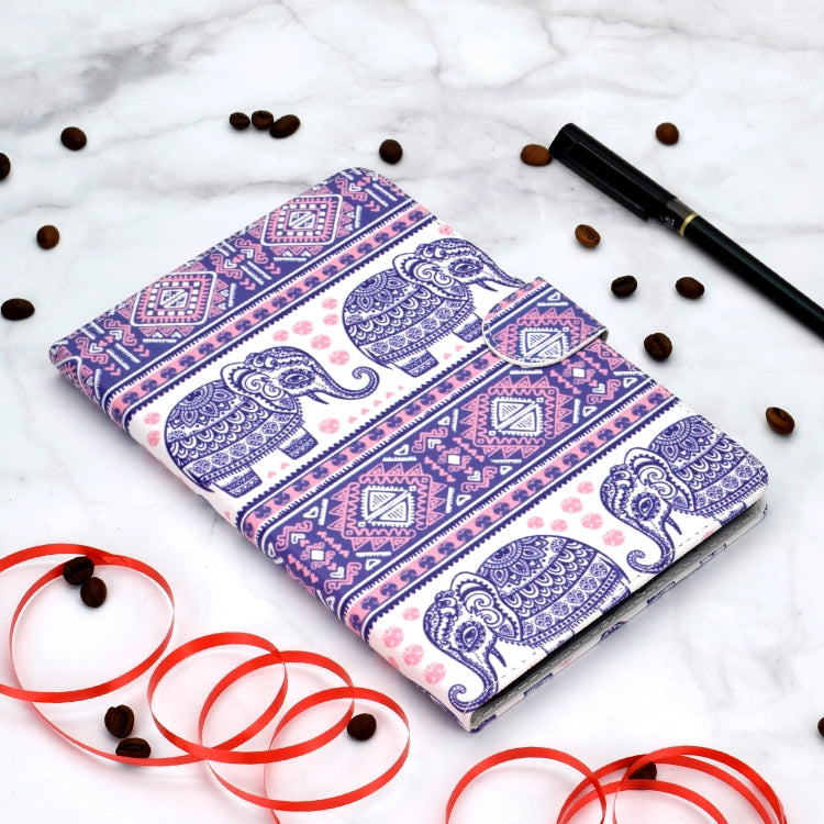 Colored Pattern Drawing Horizontal Flip PU Leather Case with Three-folding Holder & Sleep / Wake-up Function for iPad 5 / 6 / 8(Totem elephant) - iPad 9.7 (2018) & (2017) Cases by buy2fix | Online Shopping UK | buy2fix