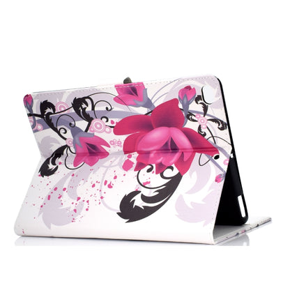 Colored Pattern Drawing Horizontal Flip PU Leather Case with Three-folding Holder & Sleep / Wake-up Function for iPad 5 / 6 / 8(Flower) - iPad 9.7 (2018) & (2017) Cases by buy2fix | Online Shopping UK | buy2fix