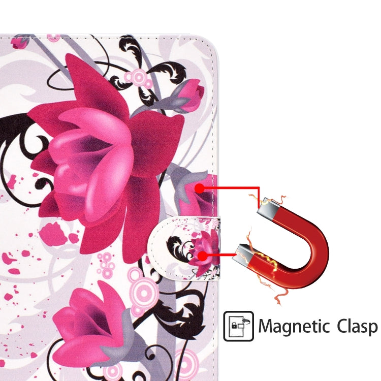 Colored Pattern Drawing Horizontal Flip PU Leather Case with Three-folding Holder & Sleep / Wake-up Function for iPad 5 / 6 / 8(Flower) - iPad 9.7 (2018) & (2017) Cases by buy2fix | Online Shopping UK | buy2fix