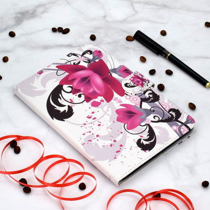 Colored Pattern Drawing Horizontal Flip PU Leather Case with Three-folding Holder & Sleep / Wake-up Function for iPad 5 / 6 / 8(Flower) - iPad 9.7 (2018) & (2017) Cases by buy2fix | Online Shopping UK | buy2fix