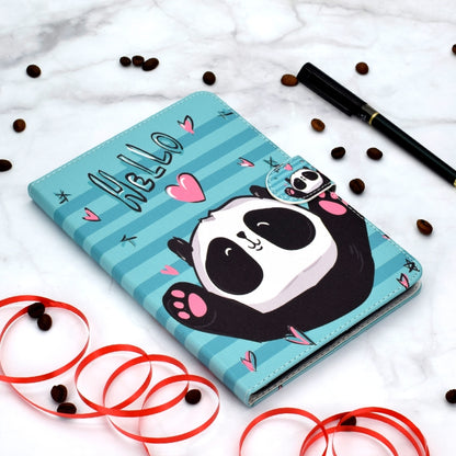 Colored Pattern Drawing Horizontal Flip PU Leather Case with Three-folding Holder & Sleep / Wake-up Function for iPad 5 / 6 / 8(Lovely panda) - iPad 9.7 (2018) & (2017) Cases by buy2fix | Online Shopping UK | buy2fix