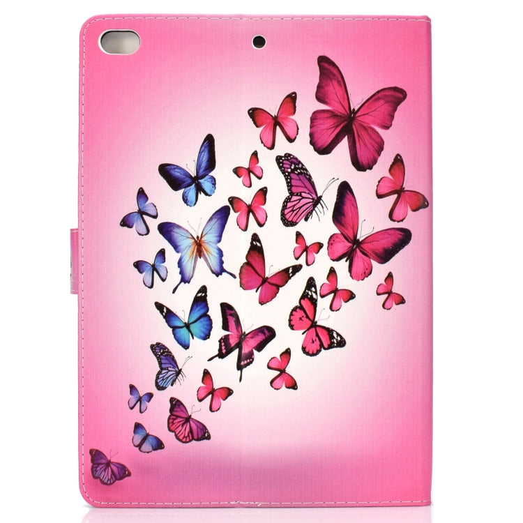 Colored Pattern Drawing Horizontal Flip PU Leather Case with Three-folding Holder & Sleep / Wake-up Function for iPad 5 / 6 / 8(Colorful butterfly) - iPad 9.7 (2018) & (2017) Cases by buy2fix | Online Shopping UK | buy2fix