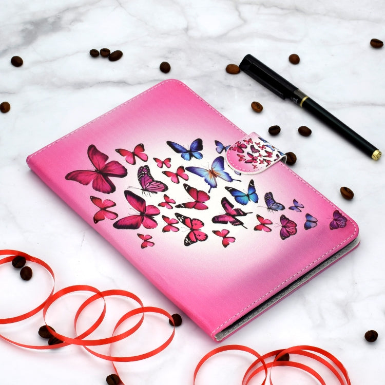 Colored Pattern Drawing Horizontal Flip PU Leather Case with Three-folding Holder & Sleep / Wake-up Function for iPad 5 / 6 / 8(Colorful butterfly) - iPad 9.7 (2018) & (2017) Cases by buy2fix | Online Shopping UK | buy2fix
