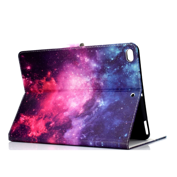 Colored Pattern Drawing Horizontal Flip PU Leather Case with Three-folding Holder & Sleep / Wake-up Functionfor for iPad 5 / 6 / 8(Starry sky) - iPad 9.7 (2018) & (2017) Cases by buy2fix | Online Shopping UK | buy2fix