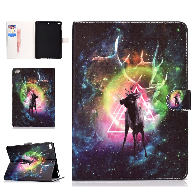 Colored Pattern Drawing Horizontal Flip PU Leather Case with Three-folding Holder & Sleep / Wake-up Function for iPad 5 / 6 /  8(Nebula deer) - iPad 9.7 (2018) & (2017) Cases by buy2fix | Online Shopping UK | buy2fix