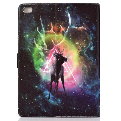 Colored Pattern Drawing Horizontal Flip PU Leather Case with Three-folding Holder & Sleep / Wake-up Function for iPad 5 / 6 /  8(Nebula deer) - iPad 9.7 (2018) & (2017) Cases by buy2fix | Online Shopping UK | buy2fix