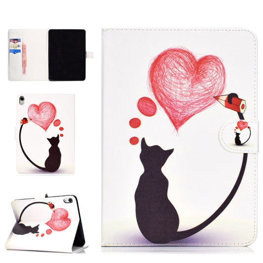 Colored Pattern Drawing Horizontal Flip PU Leather Case with Three-folding Holder & Sleep / Wake-up Function for iPad Pro 11(Love cats) - iPad Pro 11 (2018) Cases by buy2fix | Online Shopping UK | buy2fix