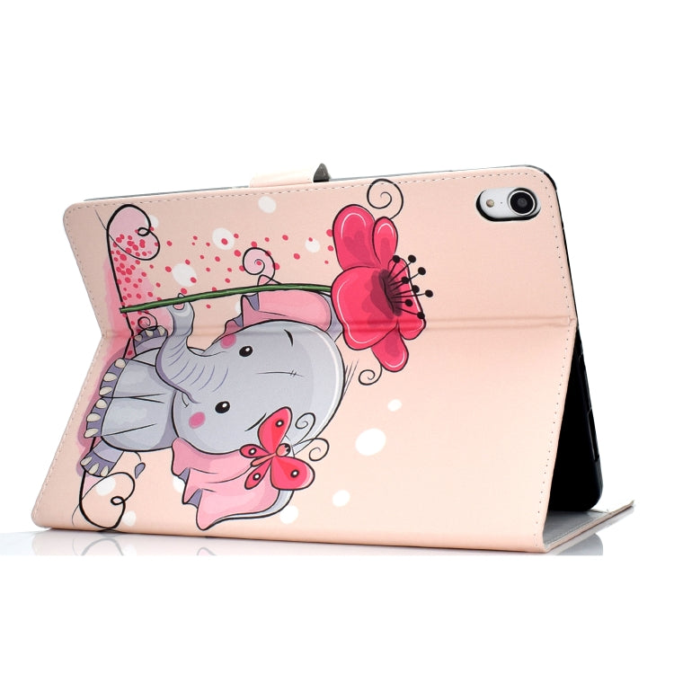 Colored Pattern Drawing Horizontal Flip PU Leather Case with Three-folding Holder & Sleep / Wake-up Function for iPad Pro 11(Elephant flower) - iPad Pro 11 (2018) Cases by buy2fix | Online Shopping UK | buy2fix