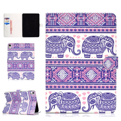 Colored Pattern Drawing Horizontal Flip PU Leather Case with Three-folding Holder & Sleep / Wake-up Function for iPad Pro 11(Totem elephant) - iPad Pro 11 (2018) Cases by buy2fix | Online Shopping UK | buy2fix