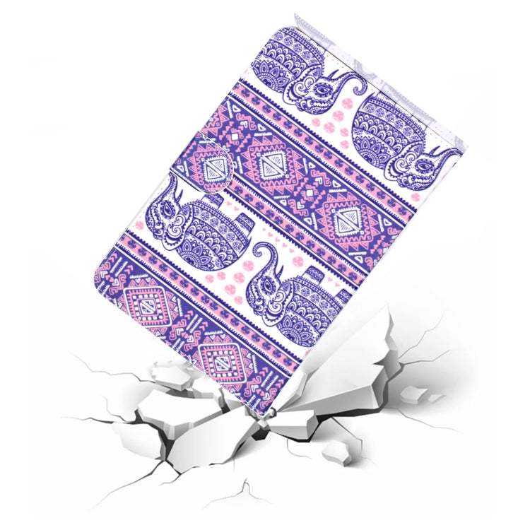 Colored Pattern Drawing Horizontal Flip PU Leather Case with Three-folding Holder & Sleep / Wake-up Function for iPad Pro 11(Totem elephant) - iPad Pro 11 (2018) Cases by buy2fix | Online Shopping UK | buy2fix