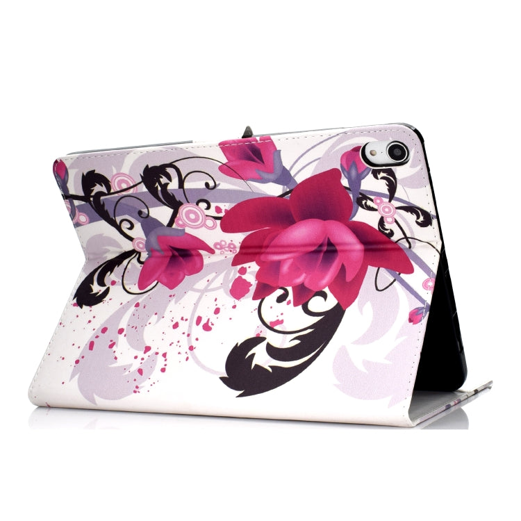 Colored Pattern Drawing Horizontal Flip PU Leather Case with Three-folding Holder & Sleep / Wake-up Function for iPad Pro 11(Flower) - iPad Pro 11 (2018) Cases by buy2fix | Online Shopping UK | buy2fix