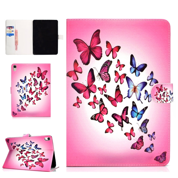 Colored Pattern Drawing Horizontal Flip PU Leather Case with Three-folding Holder & Sleep / Wake-up Function for iPad Pro 11(Colorful butterfly) - iPad Pro 11 (2018) Cases by buy2fix | Online Shopping UK | buy2fix