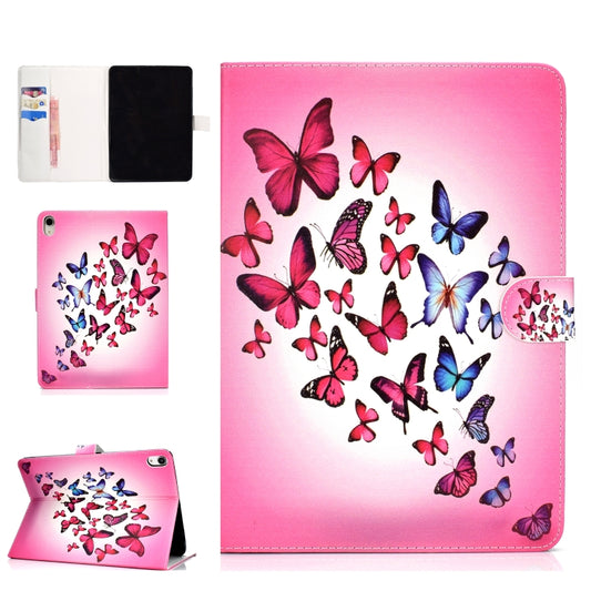 Colored Pattern Drawing Horizontal Flip PU Leather Case with Three-folding Holder & Sleep / Wake-up Function for iPad Pro 11(Colorful butterfly) - iPad Pro 11 (2018) Cases by buy2fix | Online Shopping UK | buy2fix