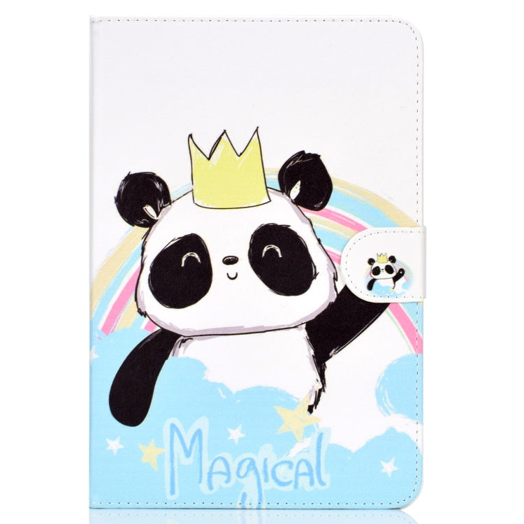 Colored Pattern Drawing Horizontal Flip PU Leather Case with Three-folding Holder for 7 inch Tablet PC(Crown of panda) - 7 inch by buy2fix | Online Shopping UK | buy2fix