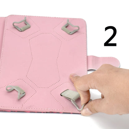 Colored Pattern Drawing Horizontal Flip PU Leather Case with Three-folding Holder for 7 inch Tablet PC(Glasses cat) - 7 inch by buy2fix | Online Shopping UK | buy2fix