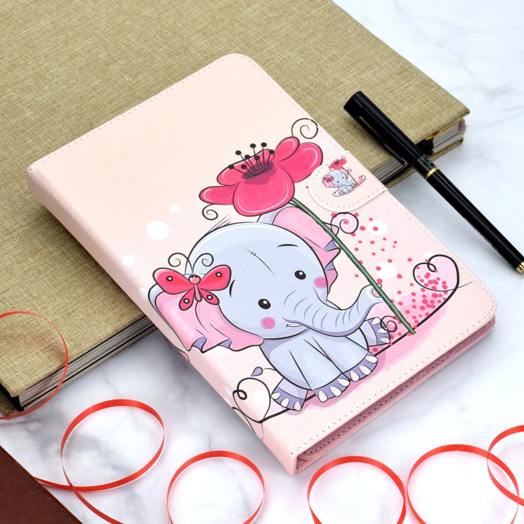 Colored Pattern Drawing Horizontal Flip PU Leather Case with Three-folding Holder for 7 inch Tablet PC(Elephant flowers) - 7 inch by buy2fix | Online Shopping UK | buy2fix