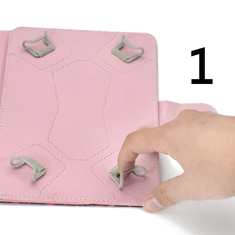 Colored Pattern Drawing Horizontal Flip PU Leather Case with Three-folding Holder for 7 inch Tablet PC(Elephant flowers) - 7 inch by buy2fix | Online Shopping UK | buy2fix