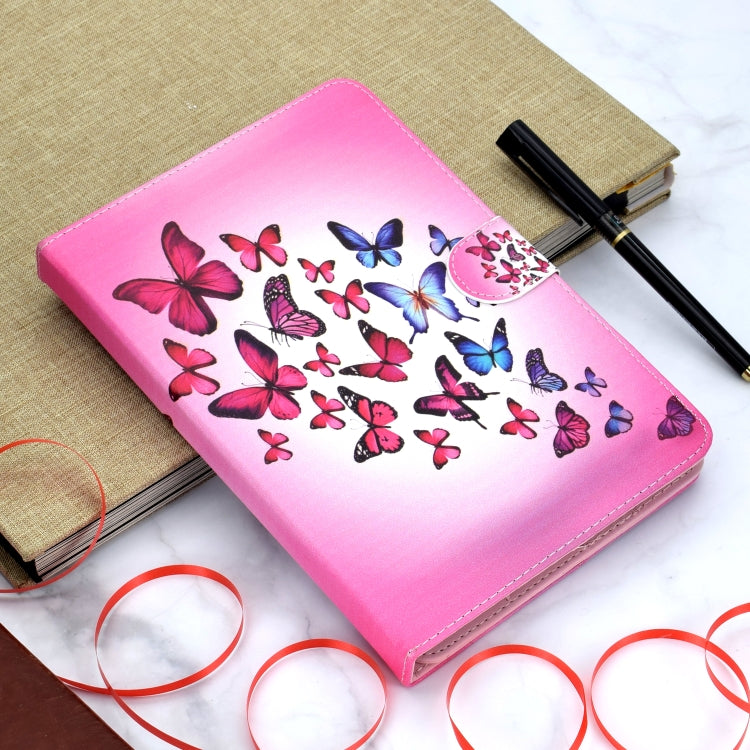Colored Pattern Drawing Horizontal Flip PU Leather Case with Three-folding Holder for 7 inch Tablet PC(Colorful butterfly) - 7 inch by buy2fix | Online Shopping UK | buy2fix