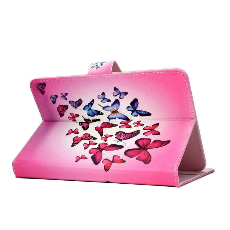 Colored Pattern Drawing Horizontal Flip PU Leather Case with Three-folding Holder for 7 inch Tablet PC(Colorful butterfly) - 7 inch by buy2fix | Online Shopping UK | buy2fix