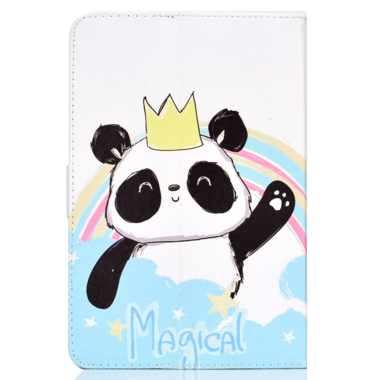 Colored Pattern Drawing Horizontal Flip PU Leather Case with Three-folding Holder for 8 inch Tablet PC(Crown of panda) - 8 inch by buy2fix | Online Shopping UK | buy2fix