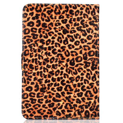 Colored Pattern Drawing Horizontal Flip PU Leather Case with Three-folding Holder for 10 inch Tablet PC(Yellow leopard grain) - 10 - 11 inch by buy2fix | Online Shopping UK | buy2fix