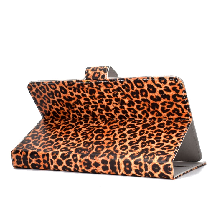 Colored Pattern Drawing Horizontal Flip PU Leather Case with Three-folding Holder for 10 inch Tablet PC(Yellow leopard grain) - 10 - 11 inch by buy2fix | Online Shopping UK | buy2fix