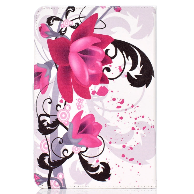 Colored Pattern Drawing Horizontal Flip PU Leather Case with Three-folding Holder for 10 inch Tablet PC(Flower) - 10 - 11 inch by buy2fix | Online Shopping UK | buy2fix
